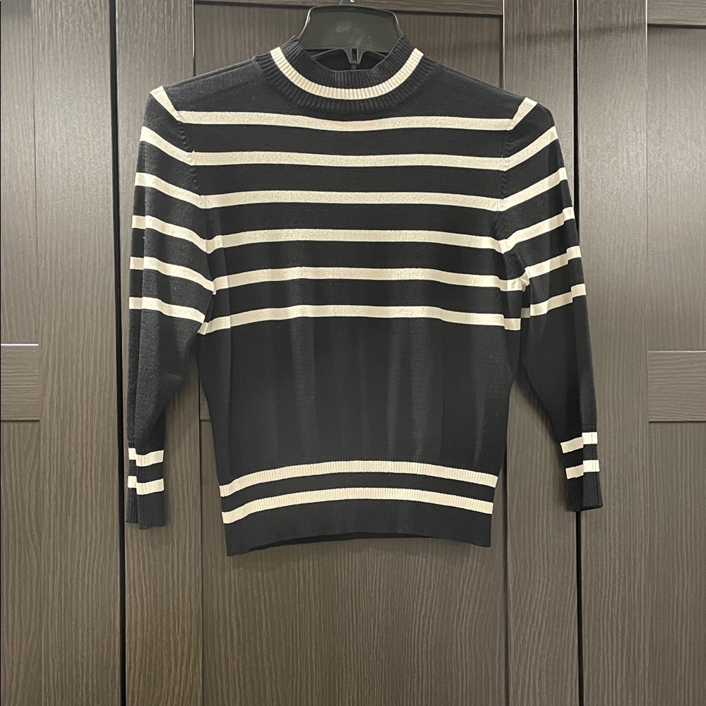Striped Black and Cream Women's Top